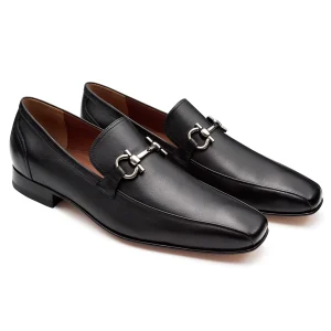 Mocasines formales de piel con hebilla para hombre