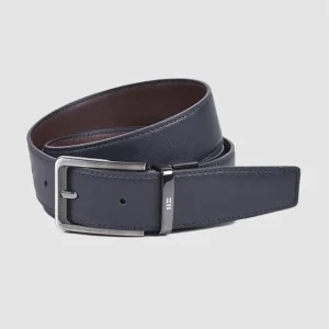 Correa Reversible Hebilla Clasica Azul Marron