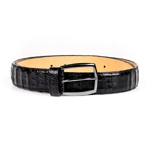 Cinturón de piel de caimán para hombre en negro