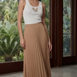 Falda midi plisada