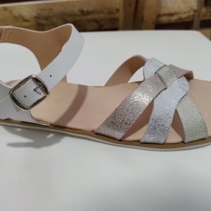 Coqueflex sandalias barefoot 15531 blanco y brilli  adulto y niño