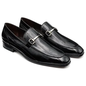Mocasines de piel de anguila con herraje para hombre